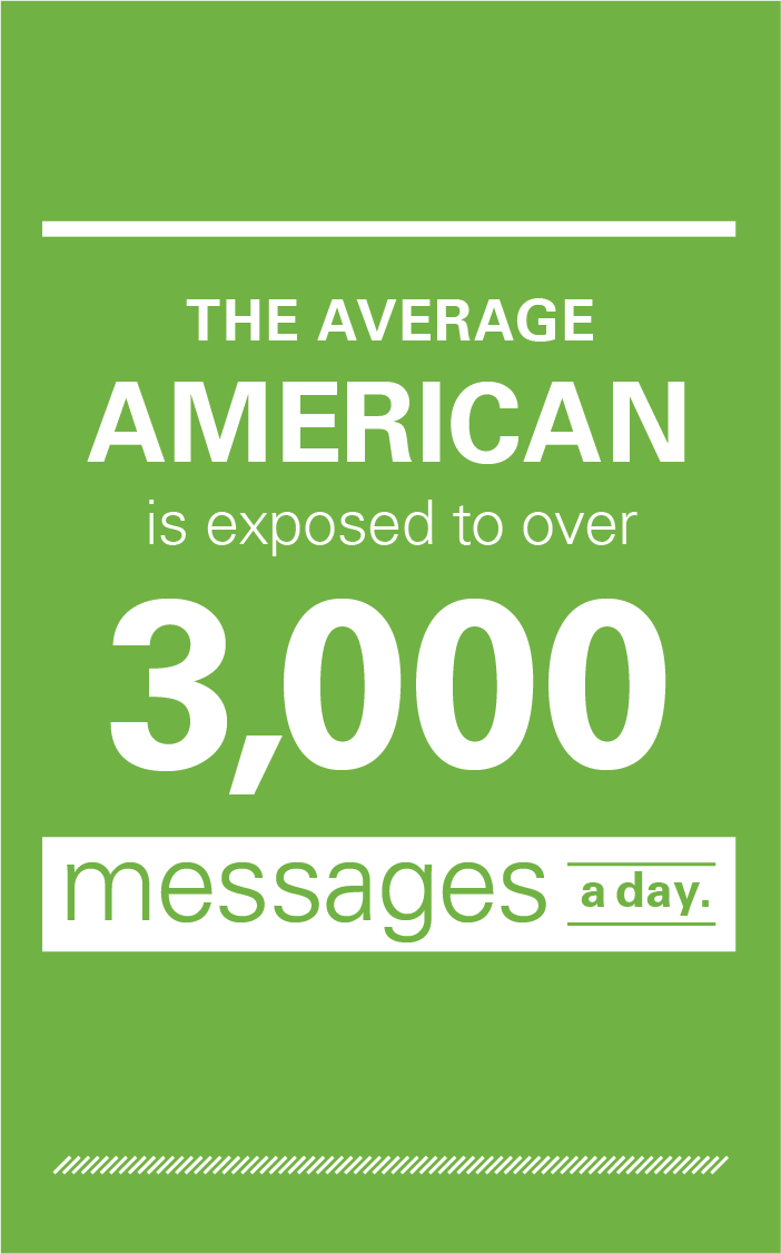 "The average American is exposed to more than 3,000 messages a day."